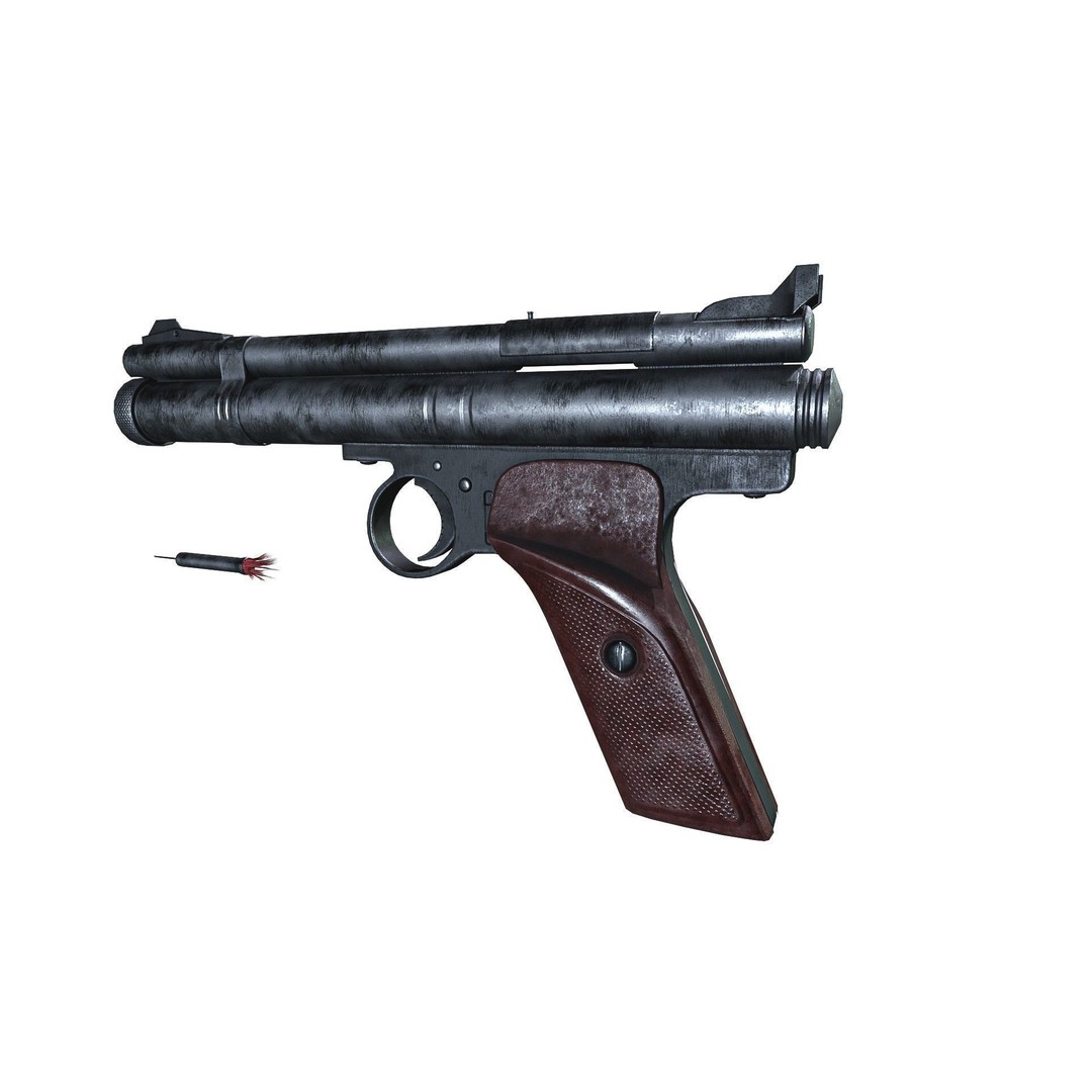 Crosman 150 C02 Pellet Pistol 3D Model – Low Poly Game Asset, FBX - View 15