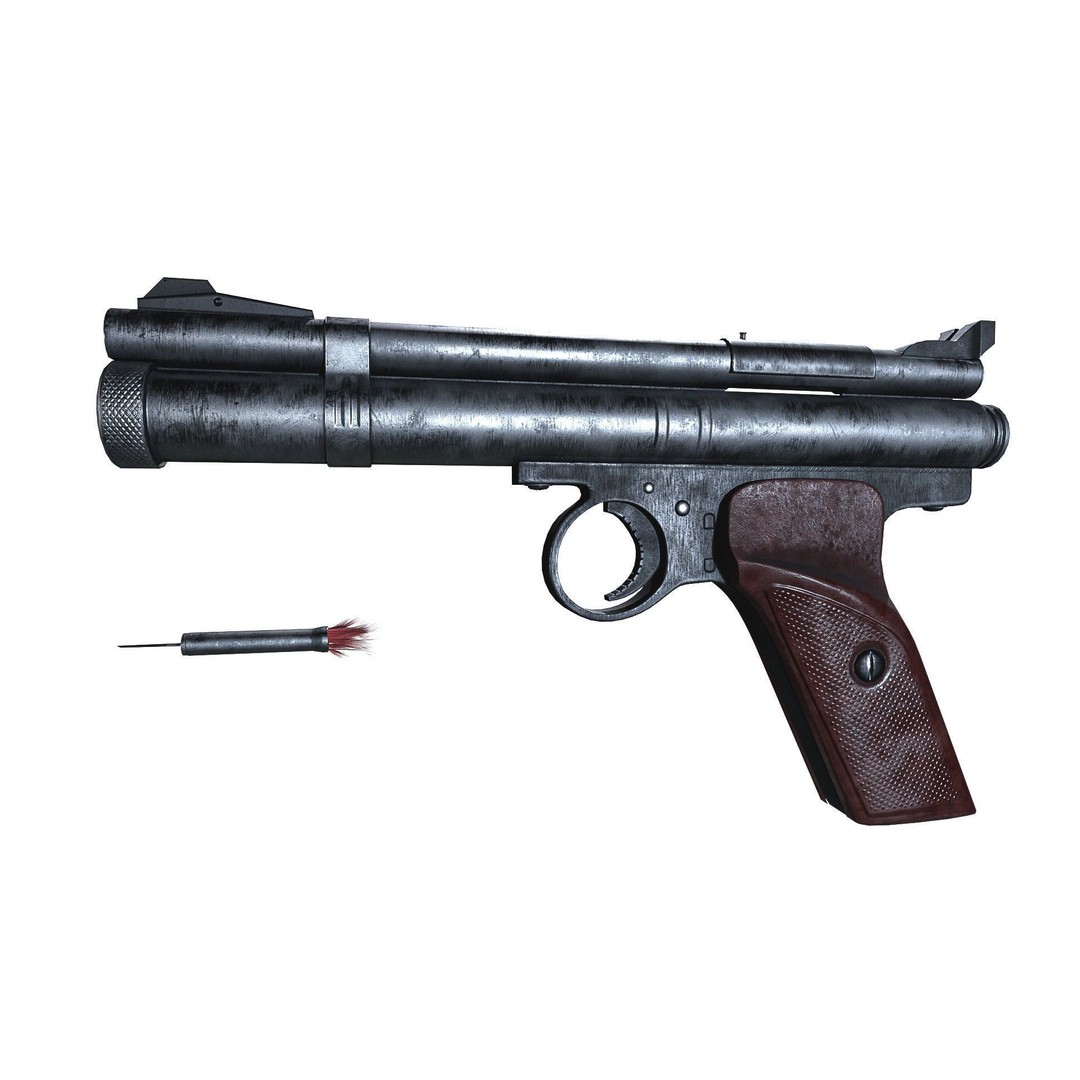 Crosman 150 C02 Pellet Pistol 3D Model – Low Poly Game Asset, FBX - View 16