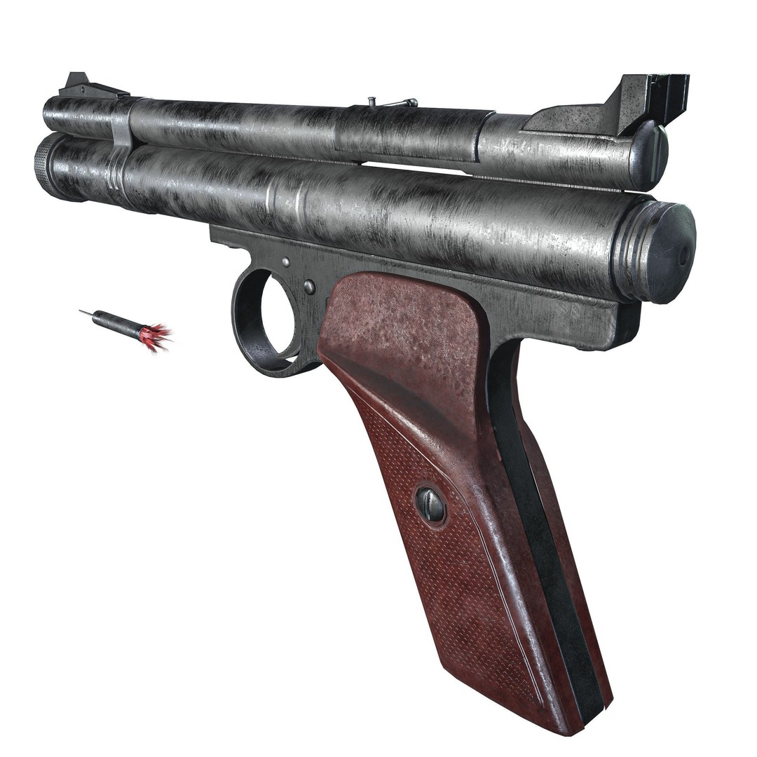 Crosman 150 C02 Pellet Pistol 3D Model – Low Poly Game Asset, FBX - View 17
