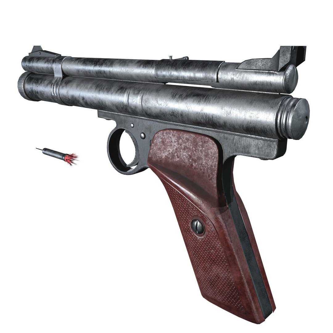 Crosman 150 C02 Pellet Pistol 3D Model – Low Poly Game Asset, FBX - View 21