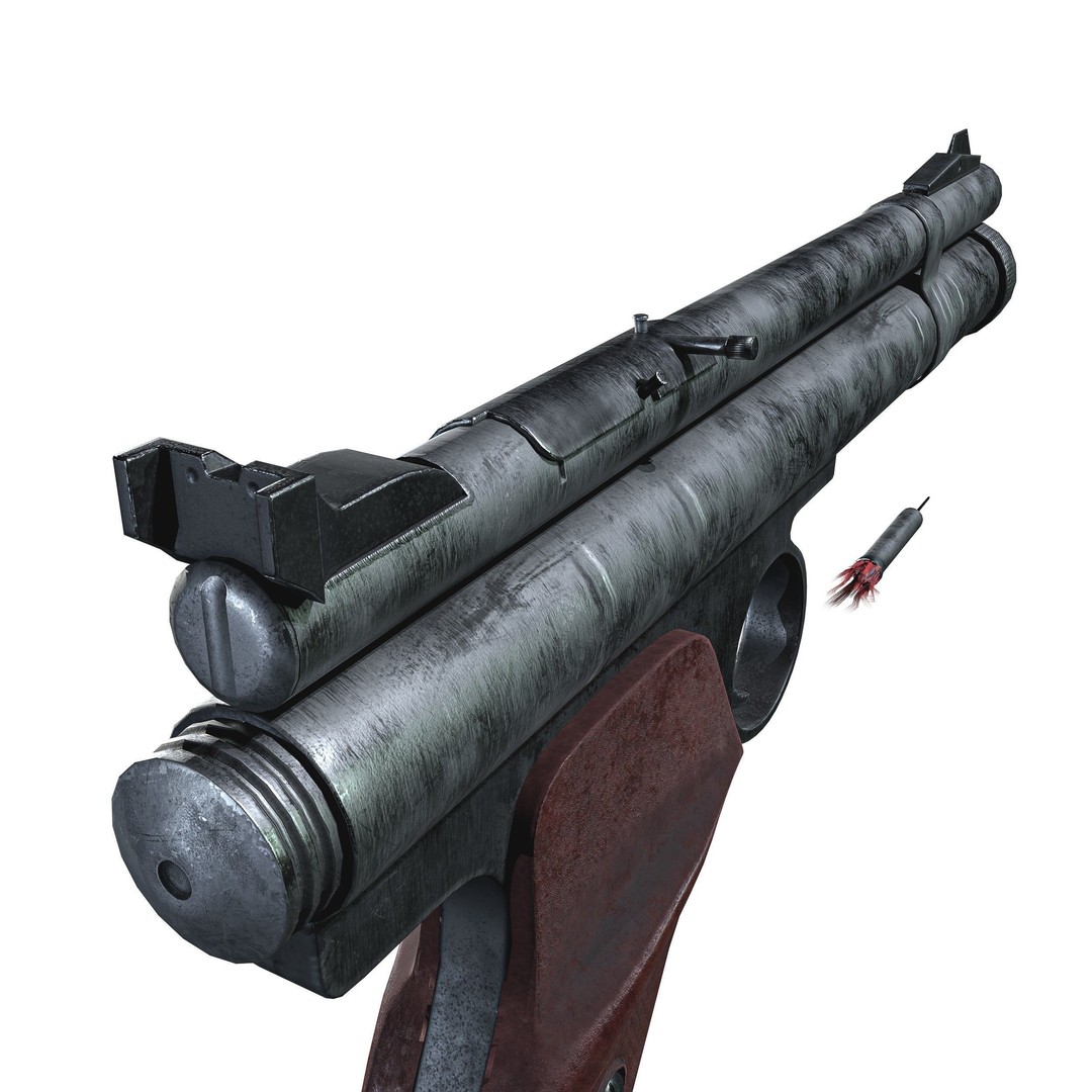 Crosman 150 C02 Pellet Pistol 3D Model – Low Poly Game Asset, FBX - View 23