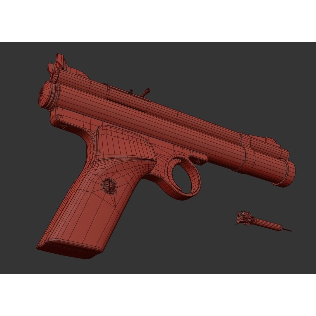 Crosman 150 C02 Pellet Pistol 3D Model – Low Poly Game Asset, FBX - View 33