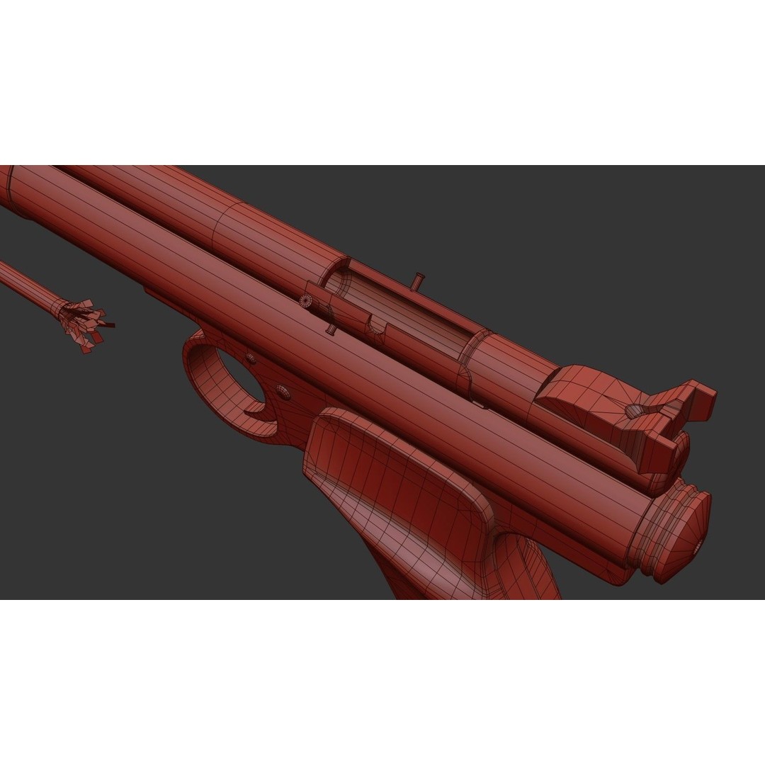 Crosman 150 C02 Pellet Pistol 3D Model – Low Poly Game Asset, FBX - View 34