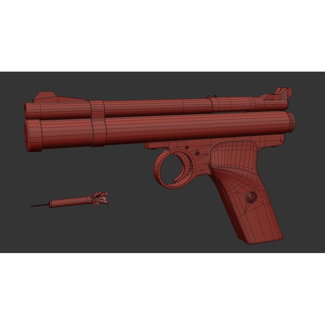 Crosman 150 C02 Pellet Pistol 3D Model – Low Poly Game Asset, FBX - View 35