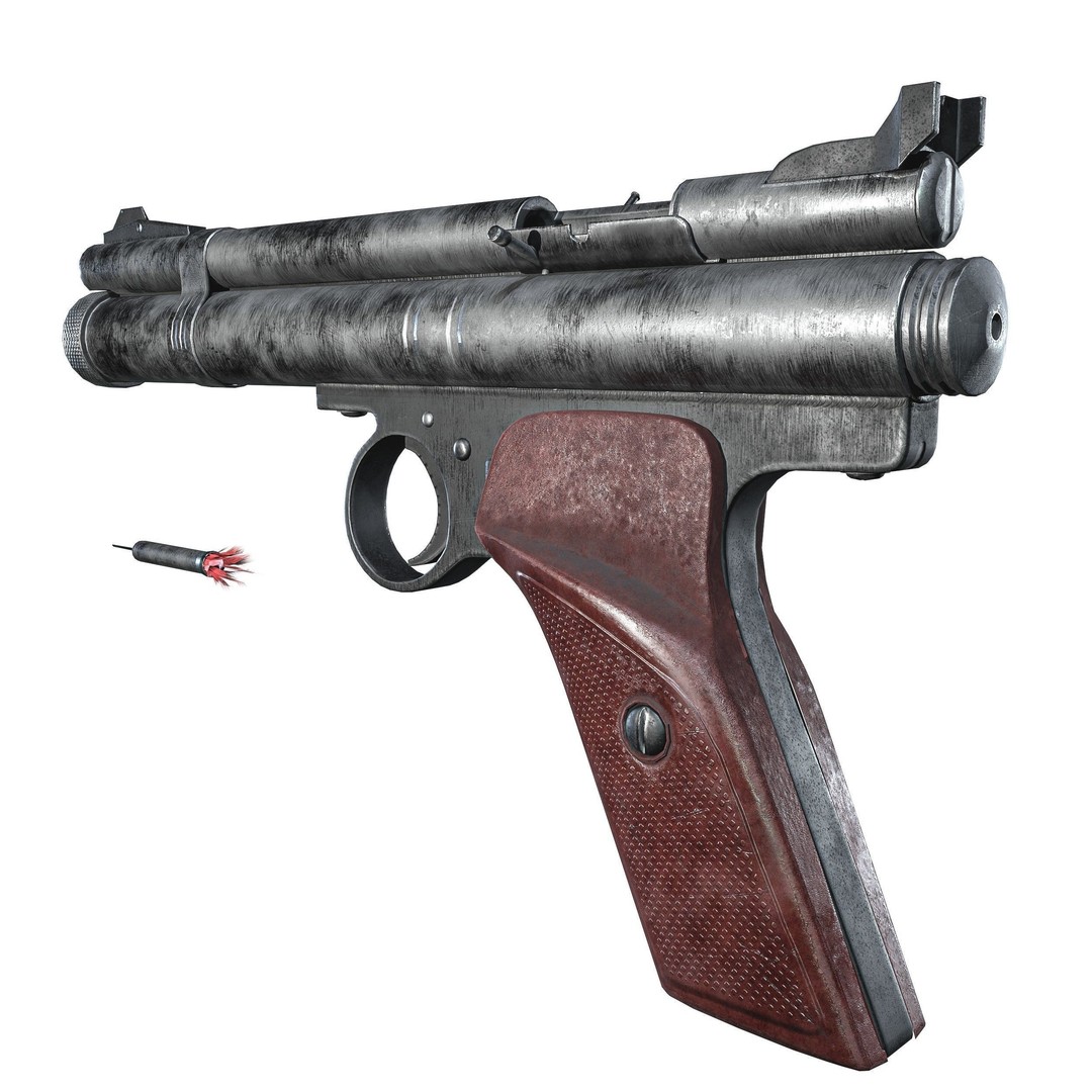 Crosman 150 C02 Pellet Pistol 3D Model – Low Poly Game Asset, FBX - View 4