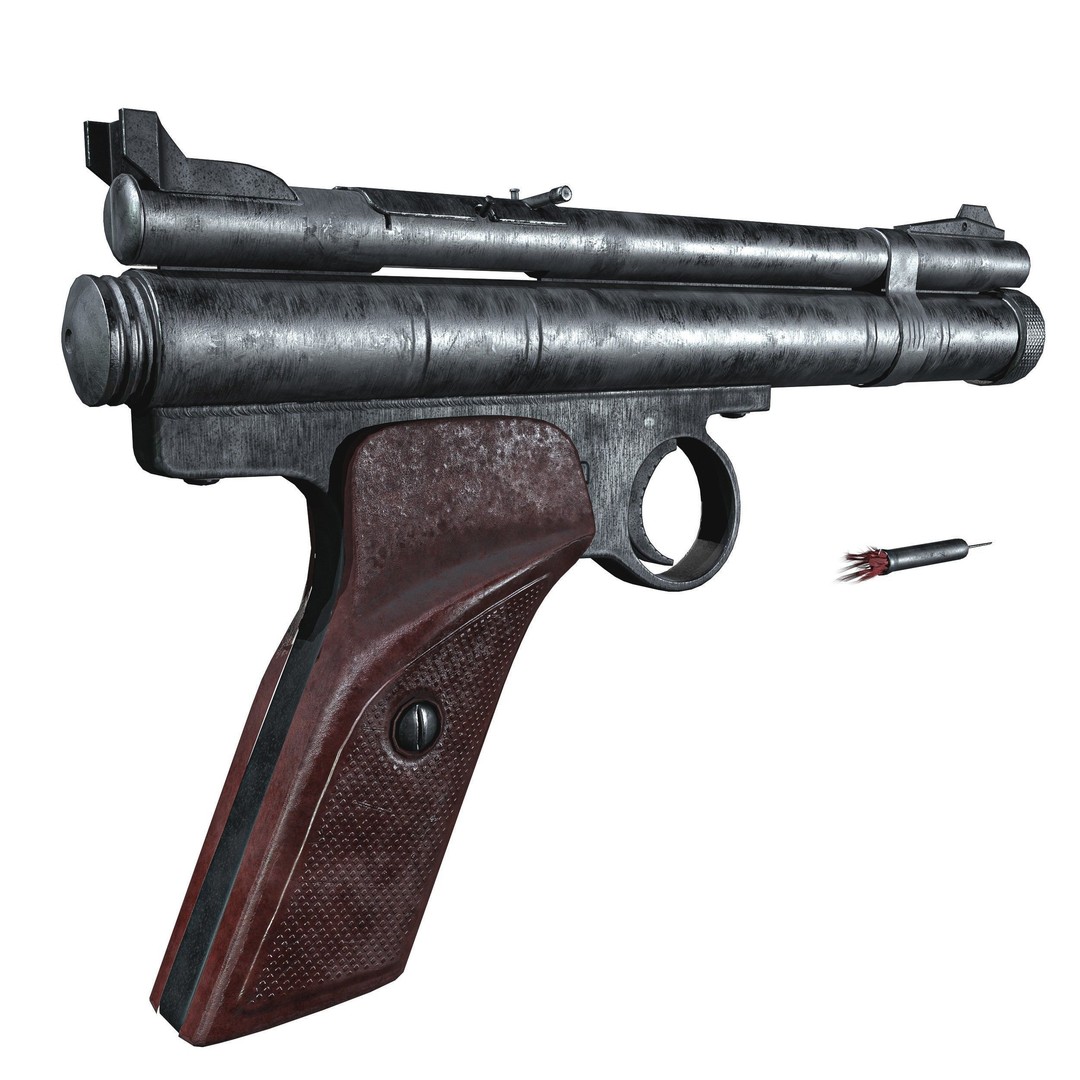 Crosman 150 C02 Pellet Pistol 3D Model – Low Poly Game Asset, FBX - View 5