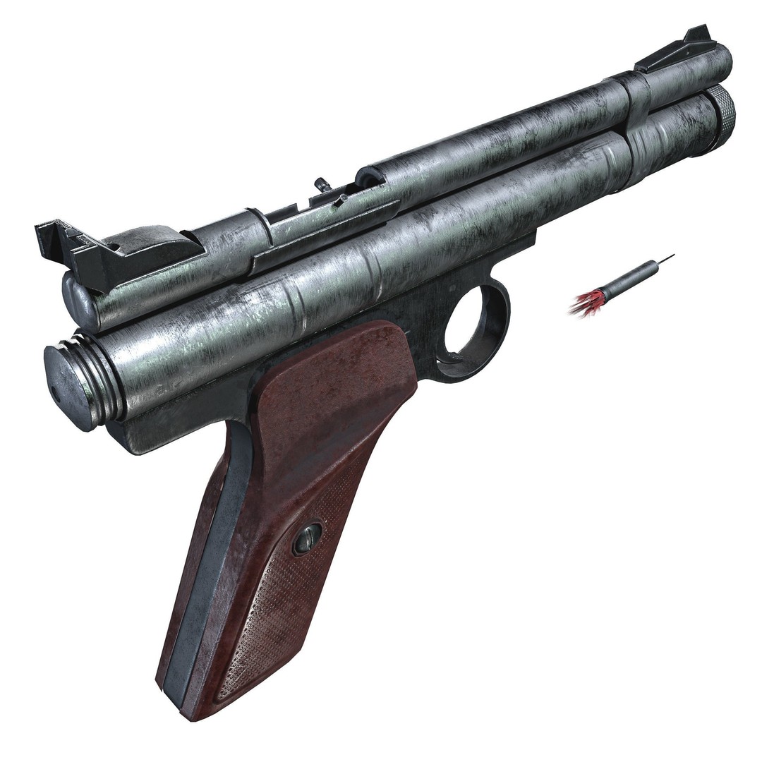 Crosman 150 C02 Pellet Pistol 3D Model – Low Poly Game Asset, FBX - View 6