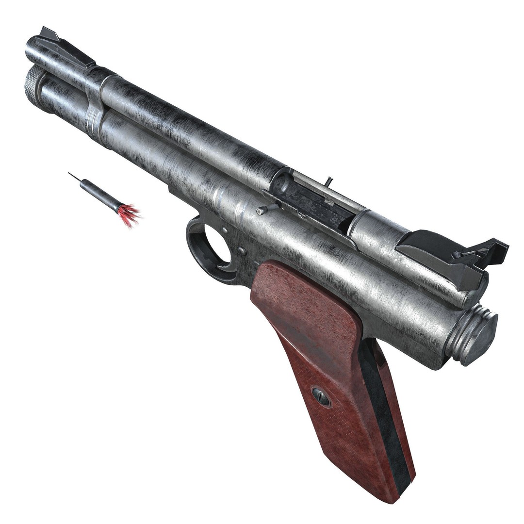 Crosman 150 C02 Pellet Pistol 3D Model – Low Poly Game Asset, FBX - View 7