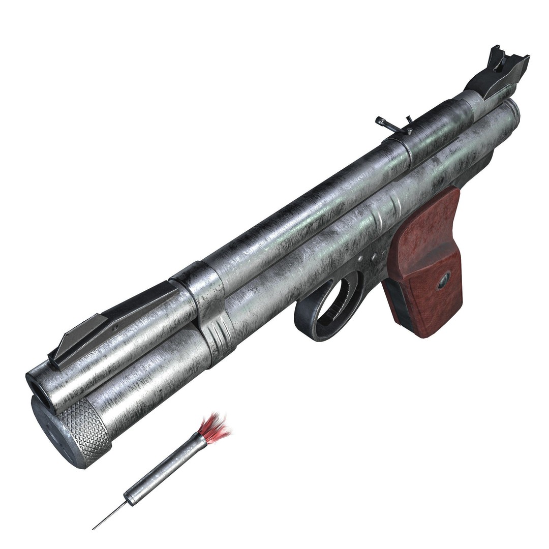 Crosman 150 C02 Pellet Pistol 3D Model – Low Poly Game Asset, FBX - View 8