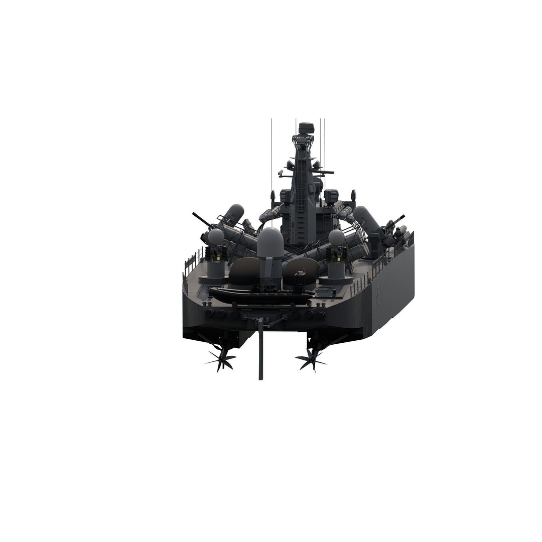 Greek Navy Fast Attack Missile Patrol Boat 3D Model – Detailed Military Watercraft, FBX, OBJ - View 11