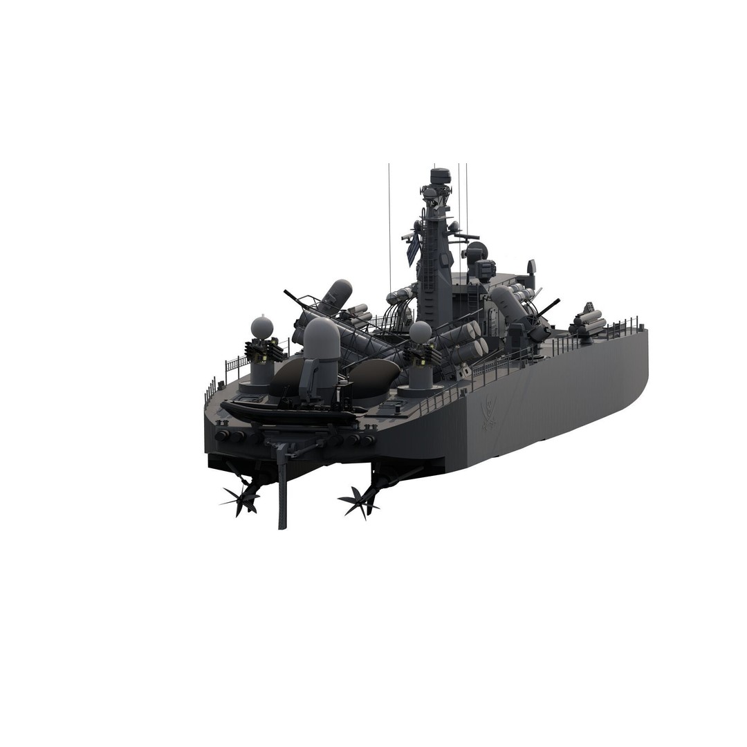 Greek Navy Fast Attack Missile Patrol Boat 3D Model – Detailed Military Watercraft, FBX, OBJ - View 12