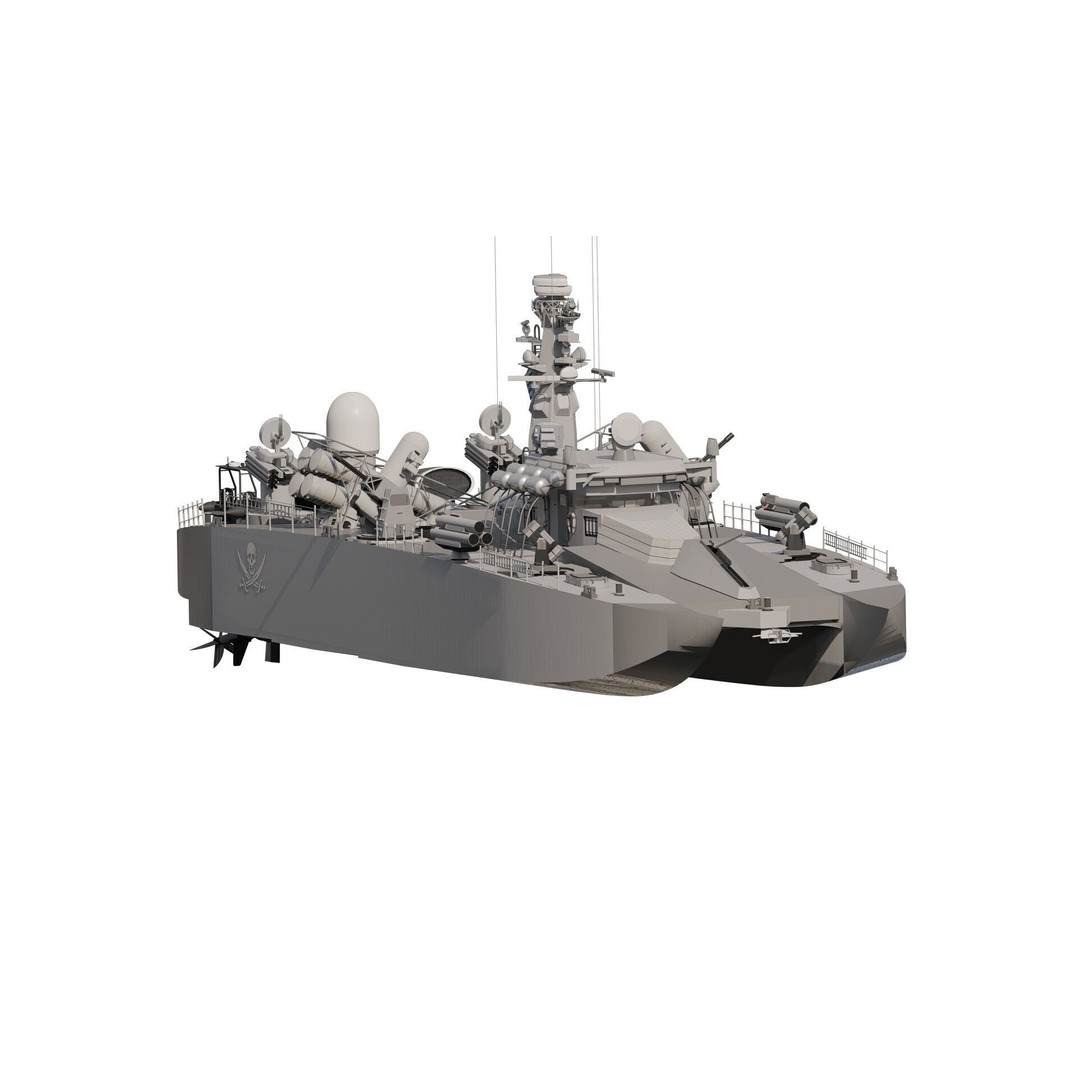 Greek Navy Fast Attack Missile Patrol Boat 3D Model – Detailed Military Watercraft, FBX, OBJ - View 19