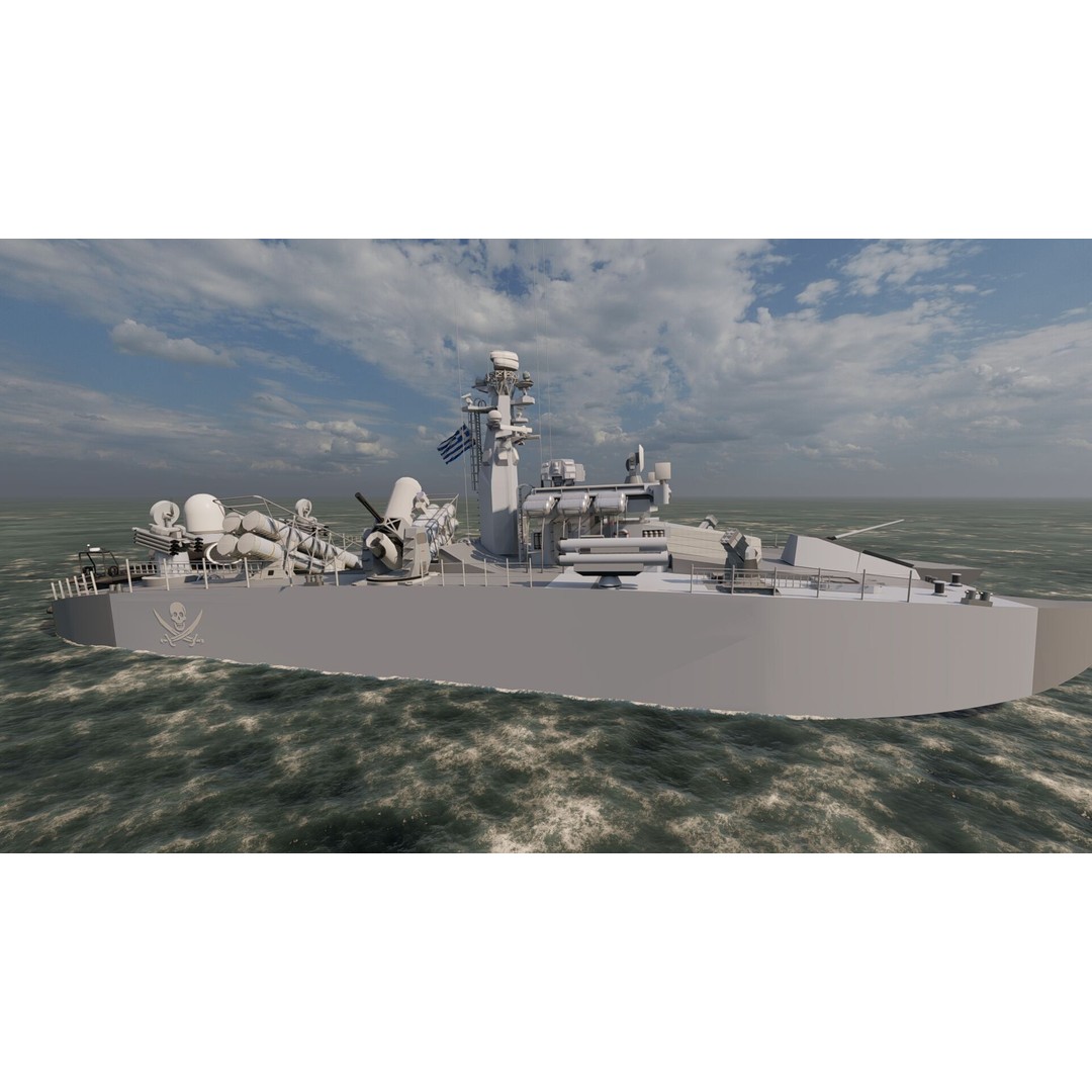 Greek Navy Fast Attack Missile Patrol Boat 3D Model – Detailed Military Watercraft, FBX, OBJ - View 22