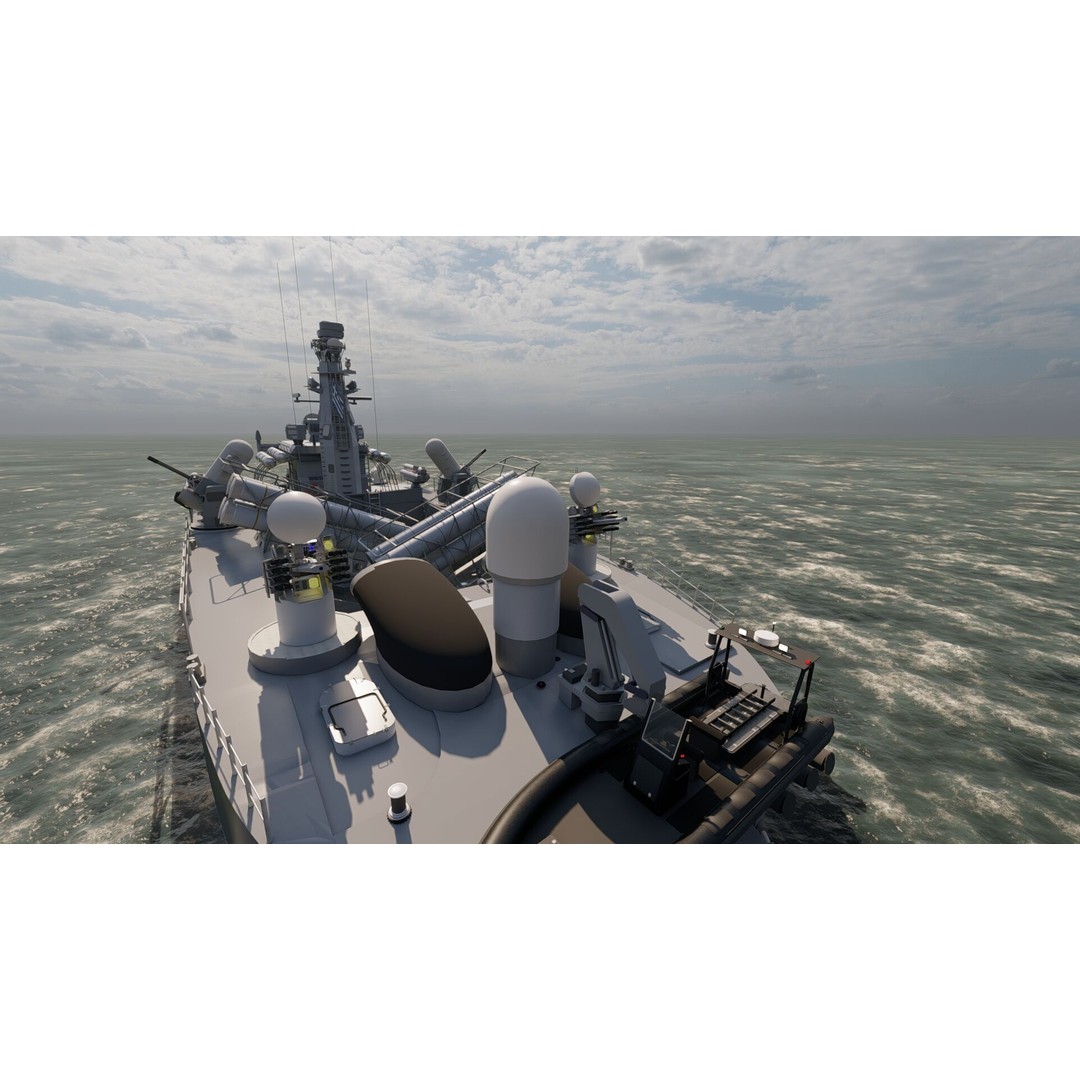 Greek Navy Fast Attack Missile Patrol Boat 3D Model – Detailed Military Watercraft, FBX, OBJ - View 27