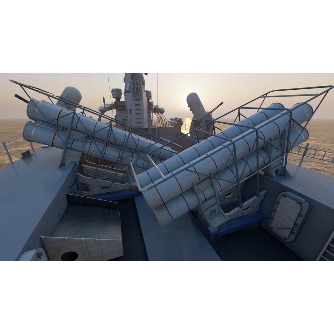 Greek Navy Fast Attack Missile Patrol Boat 3D Model – Detailed Military Watercraft, FBX, OBJ - View 31