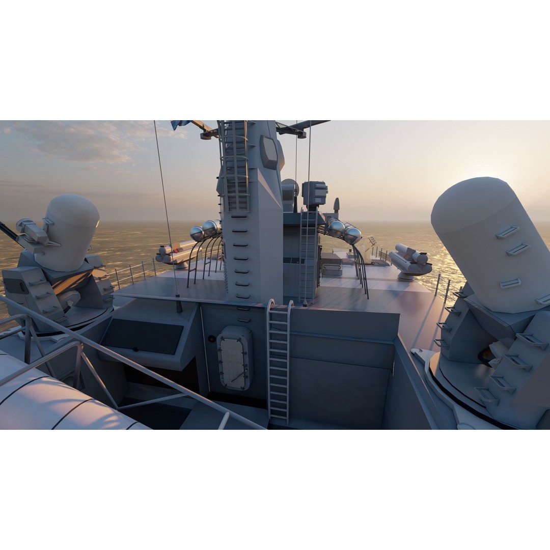 Greek Navy Fast Attack Missile Patrol Boat 3D Model – Detailed Military Watercraft, FBX, OBJ - View 32