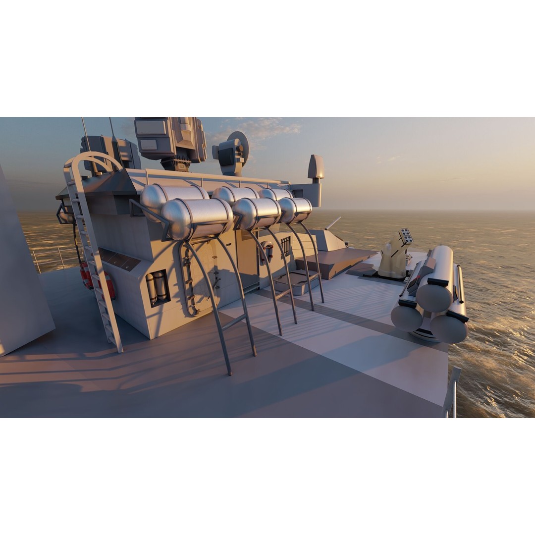 Greek Navy Fast Attack Missile Patrol Boat 3D Model – Detailed Military Watercraft, FBX, OBJ - View 33