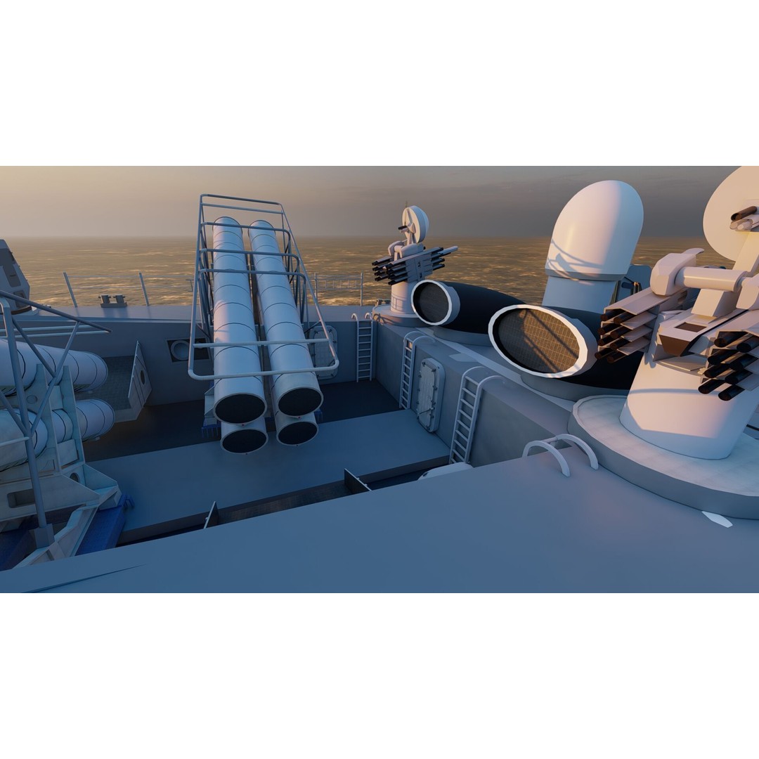 Greek Navy Fast Attack Missile Patrol Boat 3D Model – Detailed Military Watercraft, FBX, OBJ - View 37