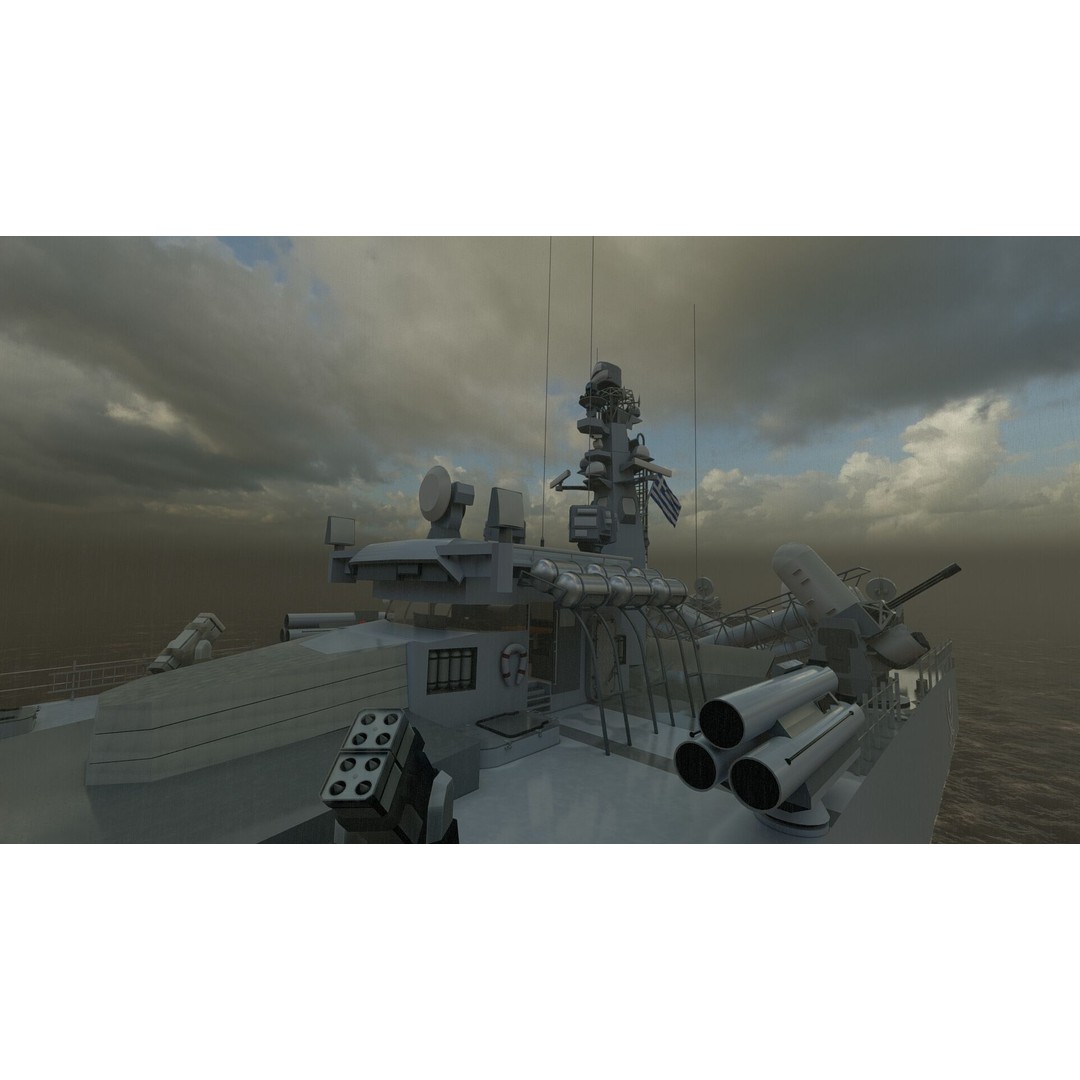 Greek Navy Fast Attack Missile Patrol Boat 3D Model – Detailed Military Watercraft, FBX, OBJ - View 42