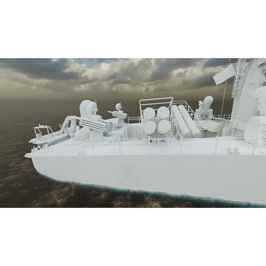 Greek Navy Fast Attack Missile Patrol Boat 3D Model – Detailed Military Watercraft, FBX, OBJ - View 48