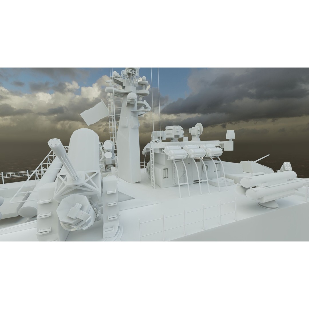 Greek Navy Fast Attack Missile Patrol Boat 3D Model – Detailed Military Watercraft, FBX, OBJ - View 49