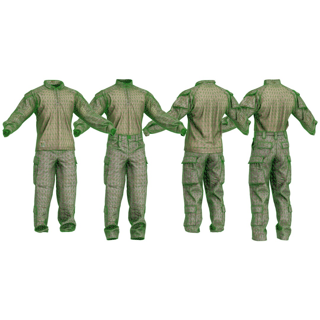 USMC FROG Combat Uniform 3D Model – Low Poly Game Asset, FBX, OBJ - View 10