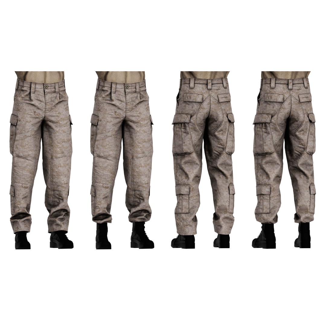 USMC FROG Combat Uniform 3D Model – Low Poly Game Asset, FBX, OBJ - View 5