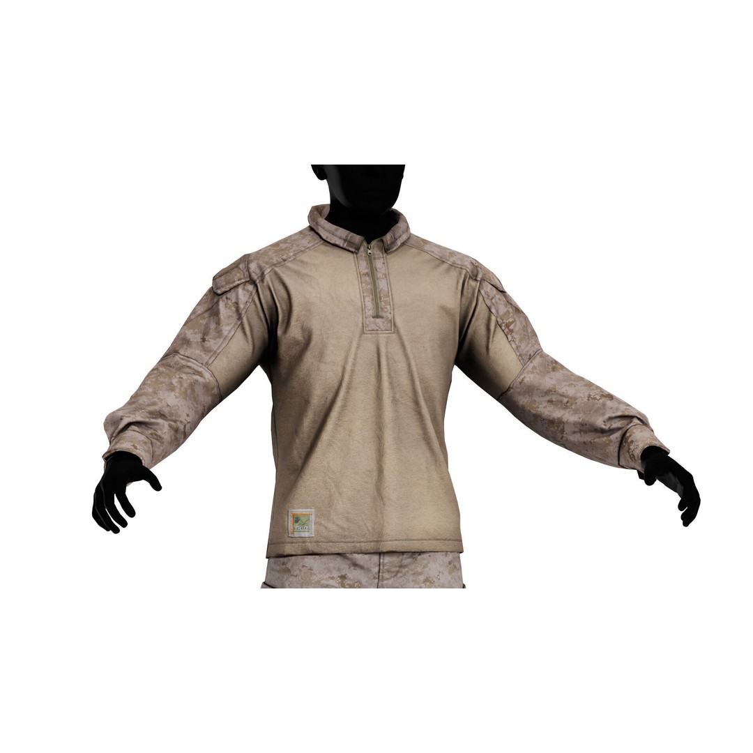USMC FROG Combat Uniform 3D Model – Low Poly Game Asset, FBX, OBJ - View 6