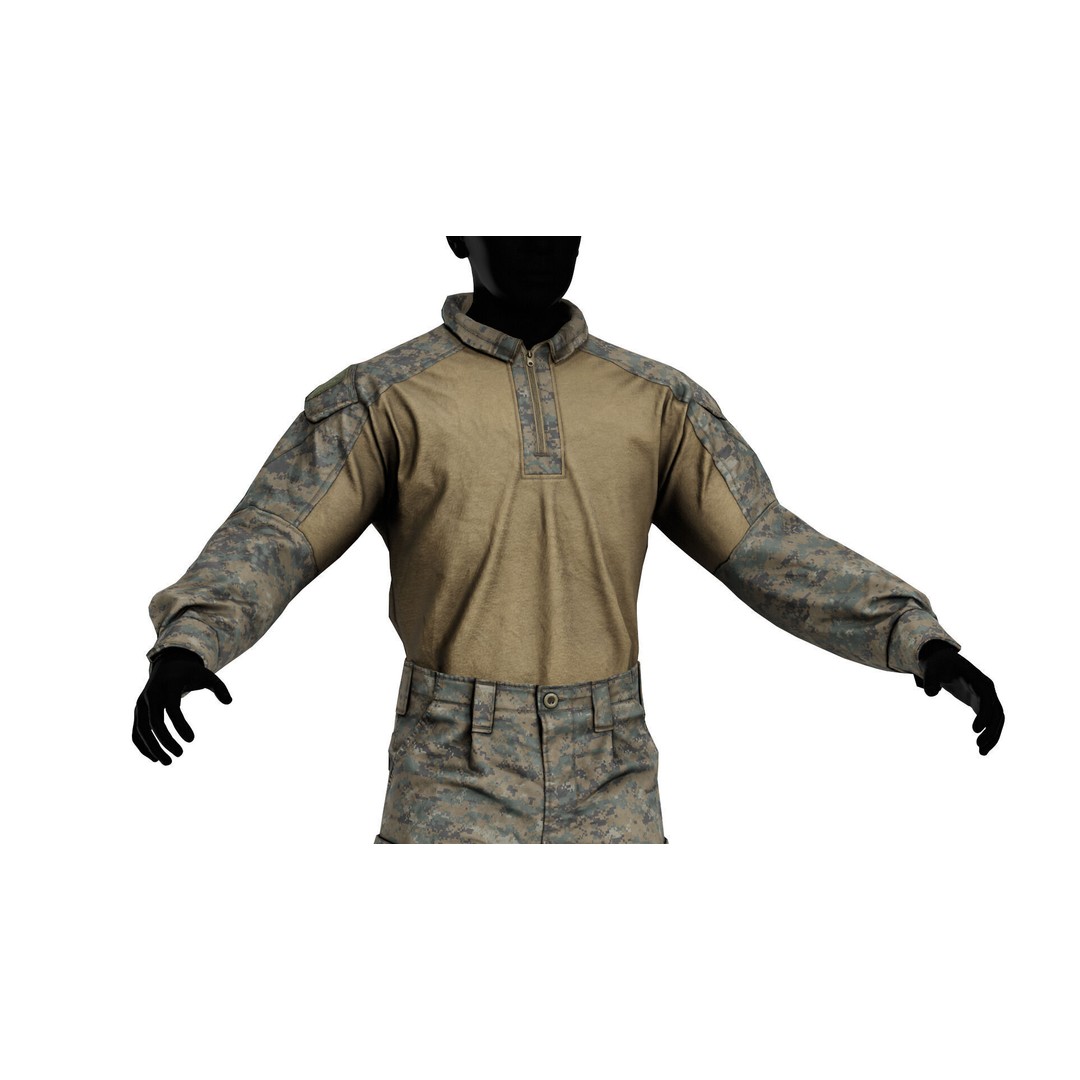 USMC FROG Combat Uniform 3D Model – Low Poly Game Asset, FBX, OBJ - View 7