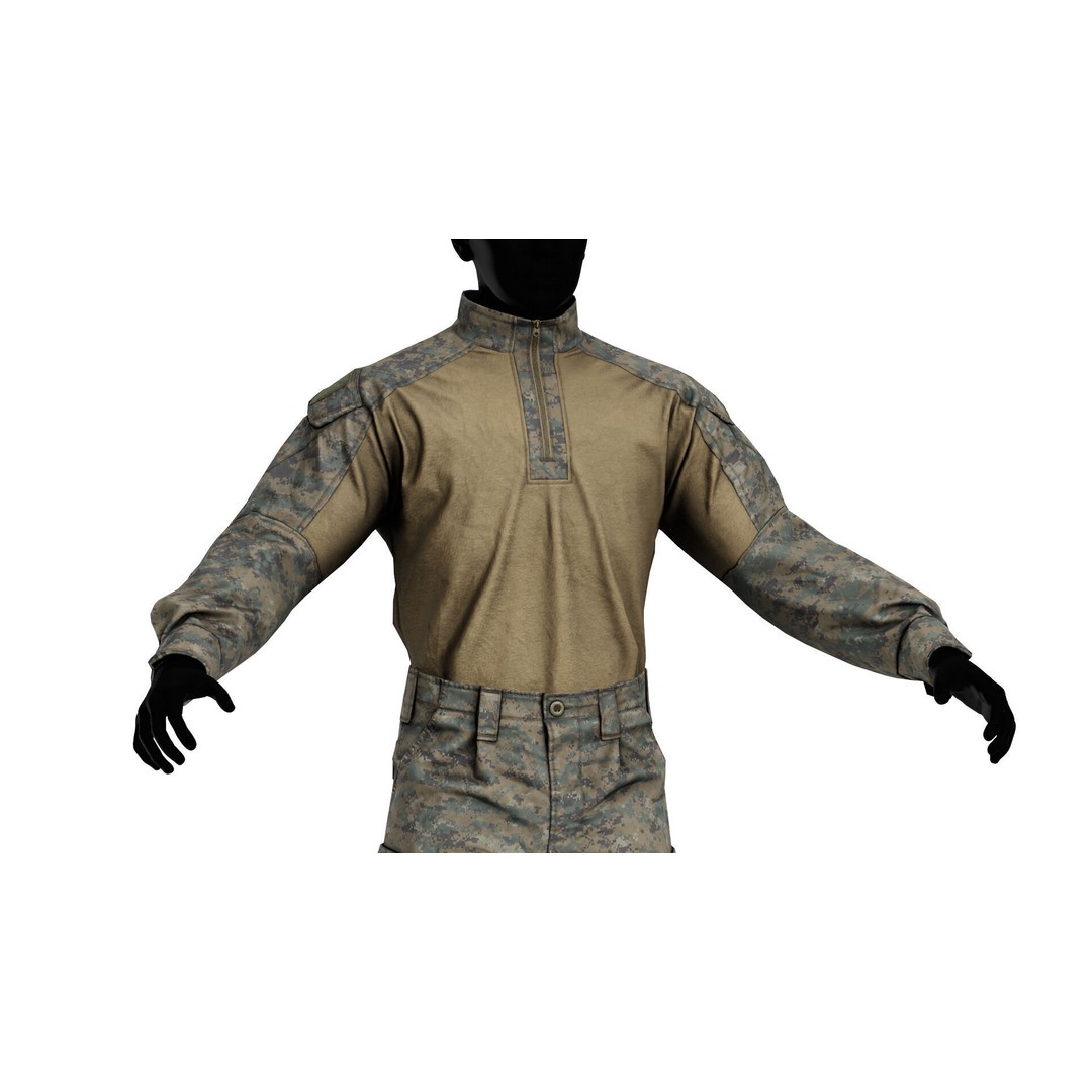 USMC FROG Combat Uniform 3D Model – Low Poly Game Asset, FBX, OBJ - View 8