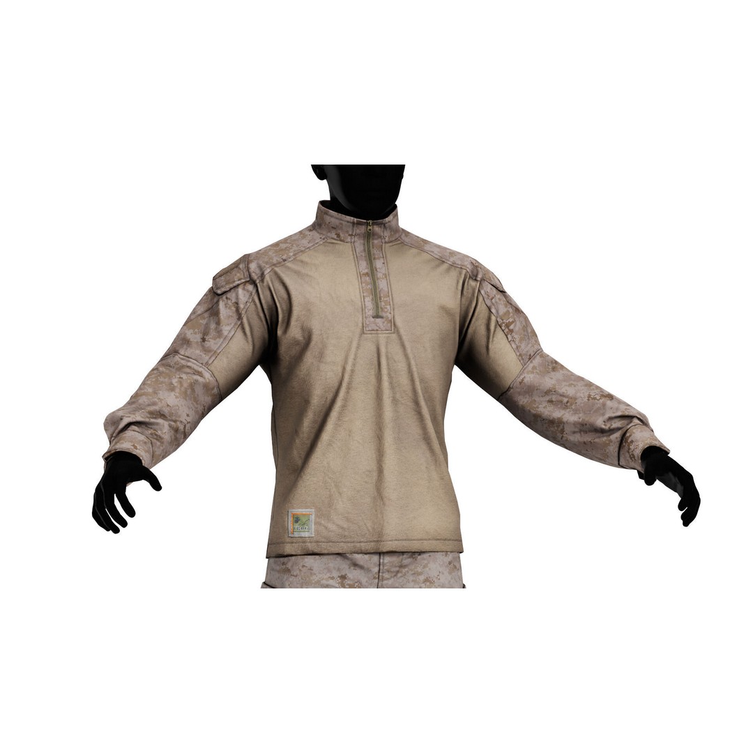 USMC FROG Combat Uniform 3D Model – Low Poly Game Asset, FBX, OBJ - View 9