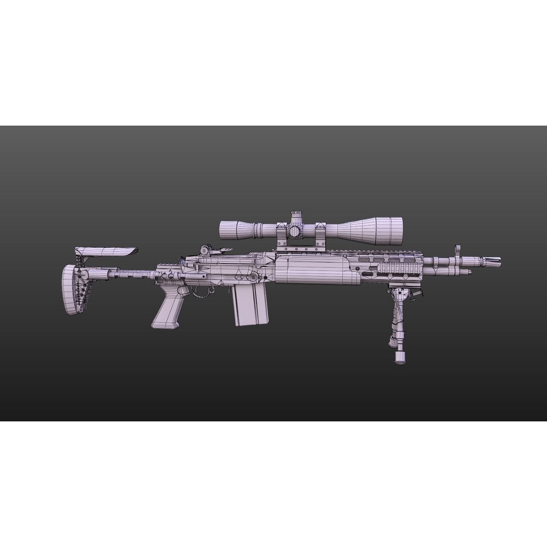 M2010 Enhanced Sniper Rifle 3D Model – Low Poly Game Asset, FBX