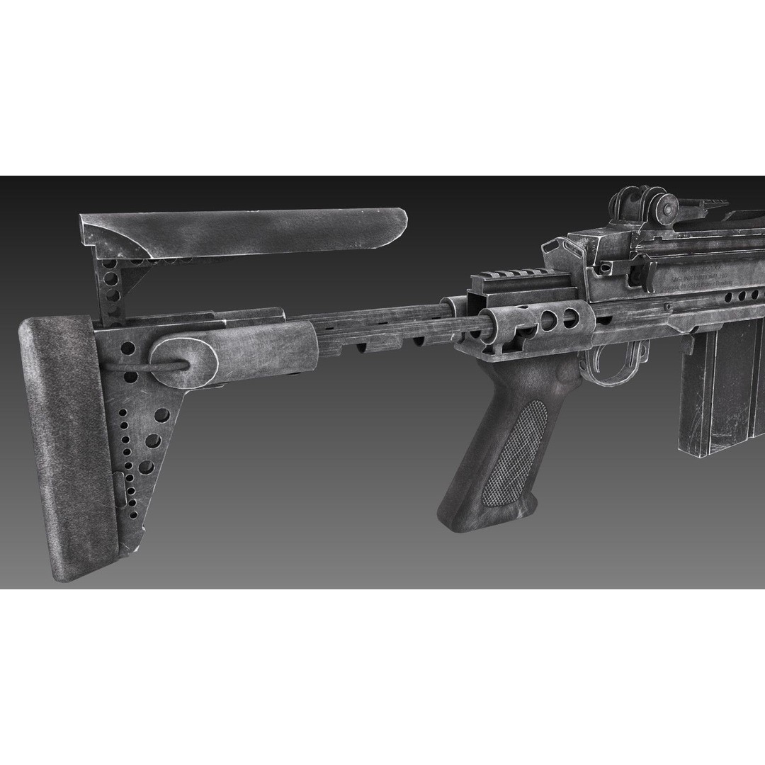 M2010 Enhanced Sniper Rifle 3D Model – Low Poly Game Asset, FBX - View 13