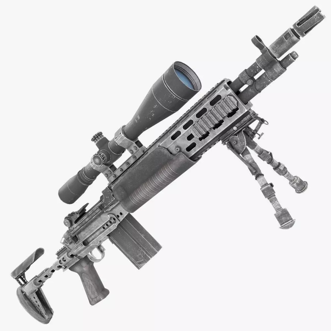 M2010 Enhanced Sniper Rifle 3D Model – Low Poly Game Asset, FBX - View 2