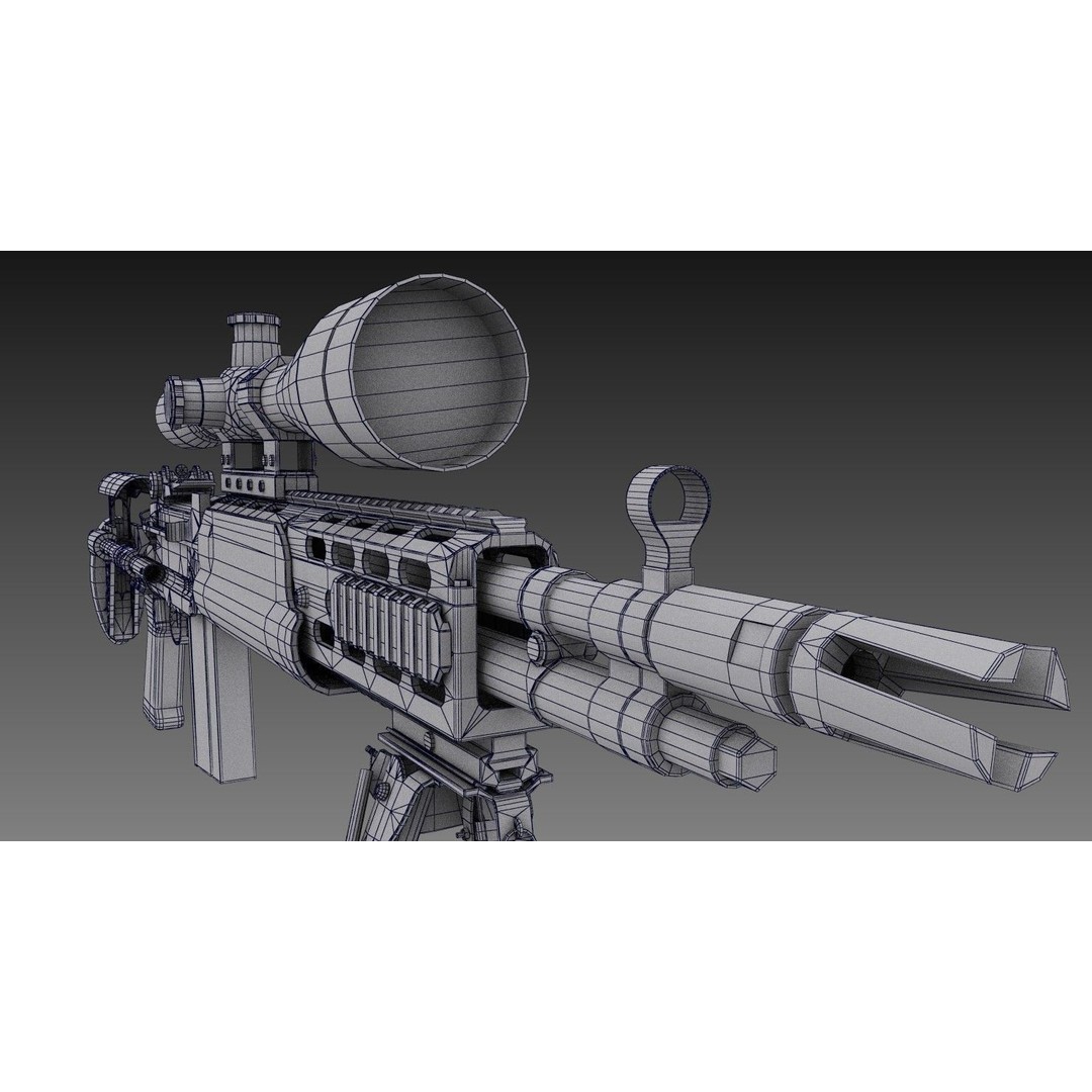 M2010 Enhanced Sniper Rifle 3D Model – Low Poly Game Asset, FBX - View 21