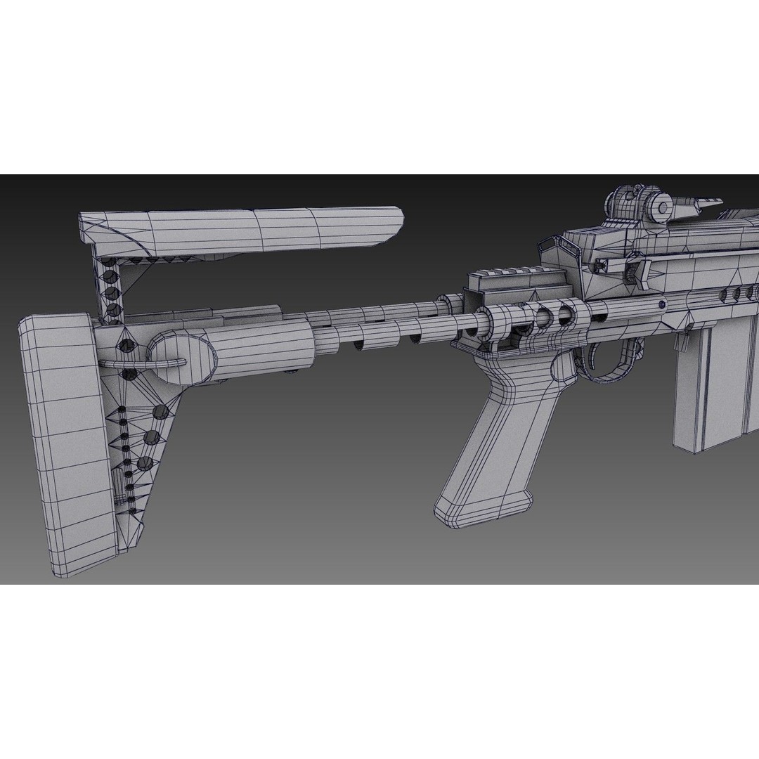 M2010 Enhanced Sniper Rifle 3D Model – Low Poly Game Asset, FBX - View 22