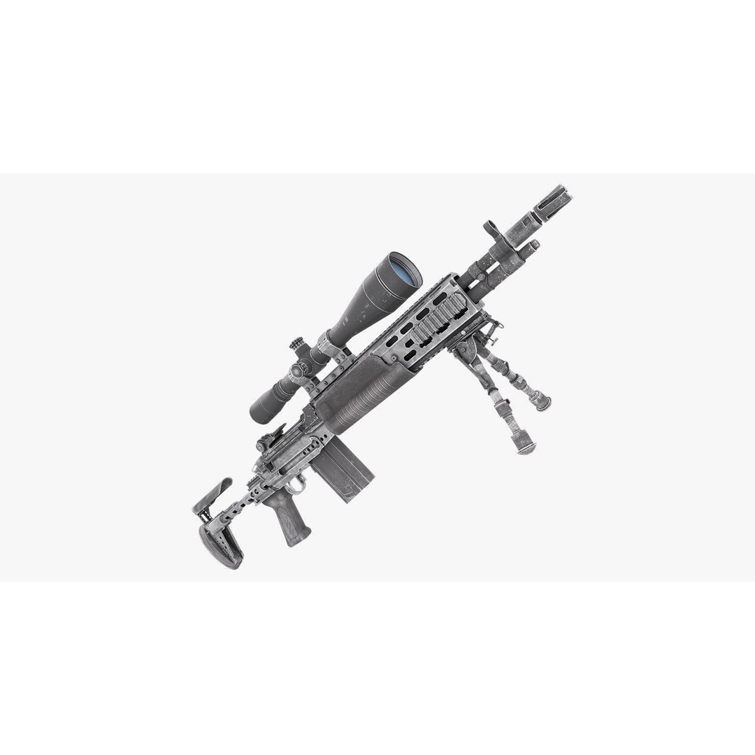 M2010 Enhanced Sniper Rifle 3D Model – Low Poly Game Asset, FBX - View 3
