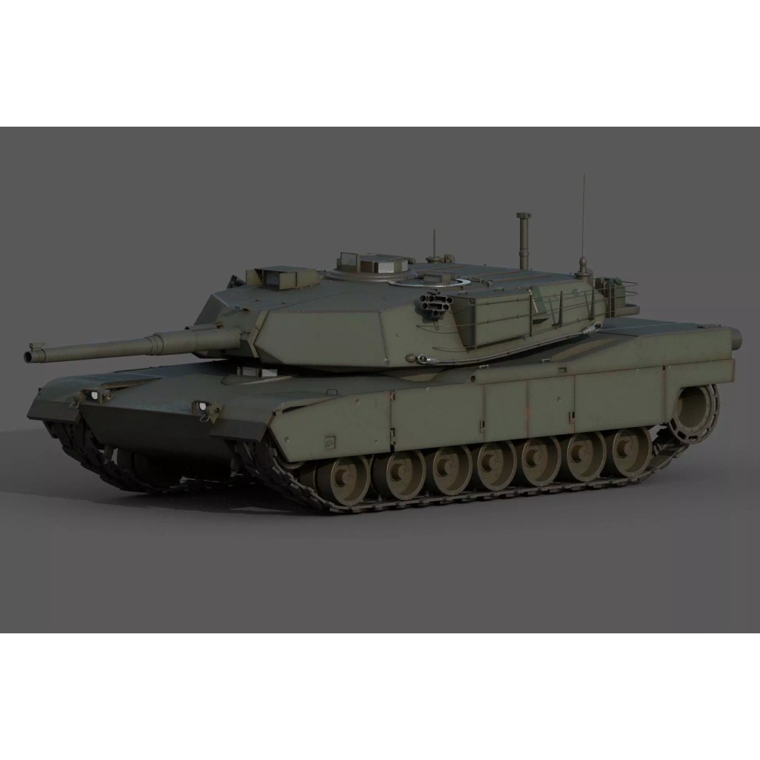 M1 Abrams 3D Model – Low Poly PBR Military Tank Asset, FBX - View 2