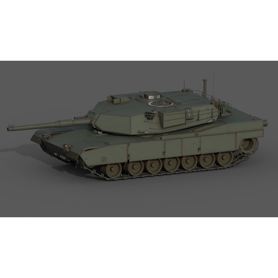 M1 Abrams 3D Model – Low Poly PBR Military Tank Asset, FBX - View 3