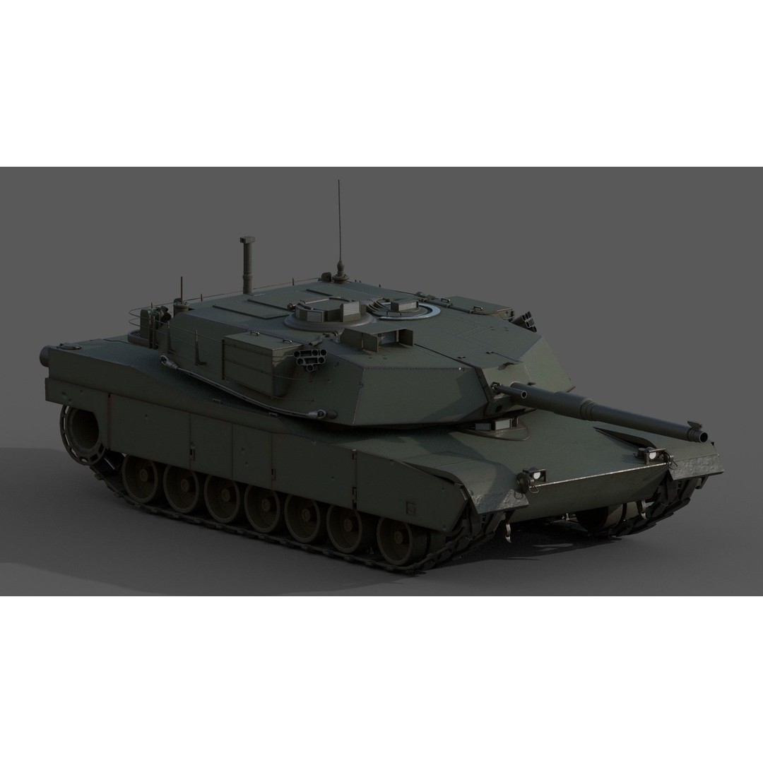 M1 Abrams 3D Model – Low Poly PBR Military Tank Asset, FBX - View 4