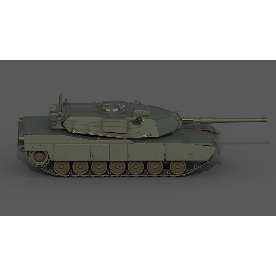 M1 Abrams 3D Model – Low Poly PBR Military Tank Asset, FBX - View 6