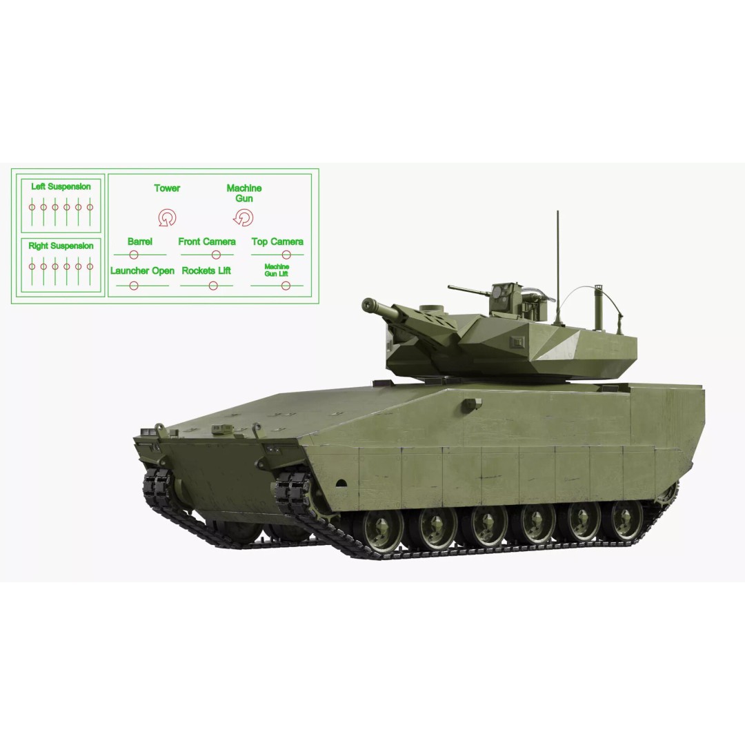 Armored Infantry Fighting Vehicle 3D Model – Rigged Military Asset, FBX - View 6