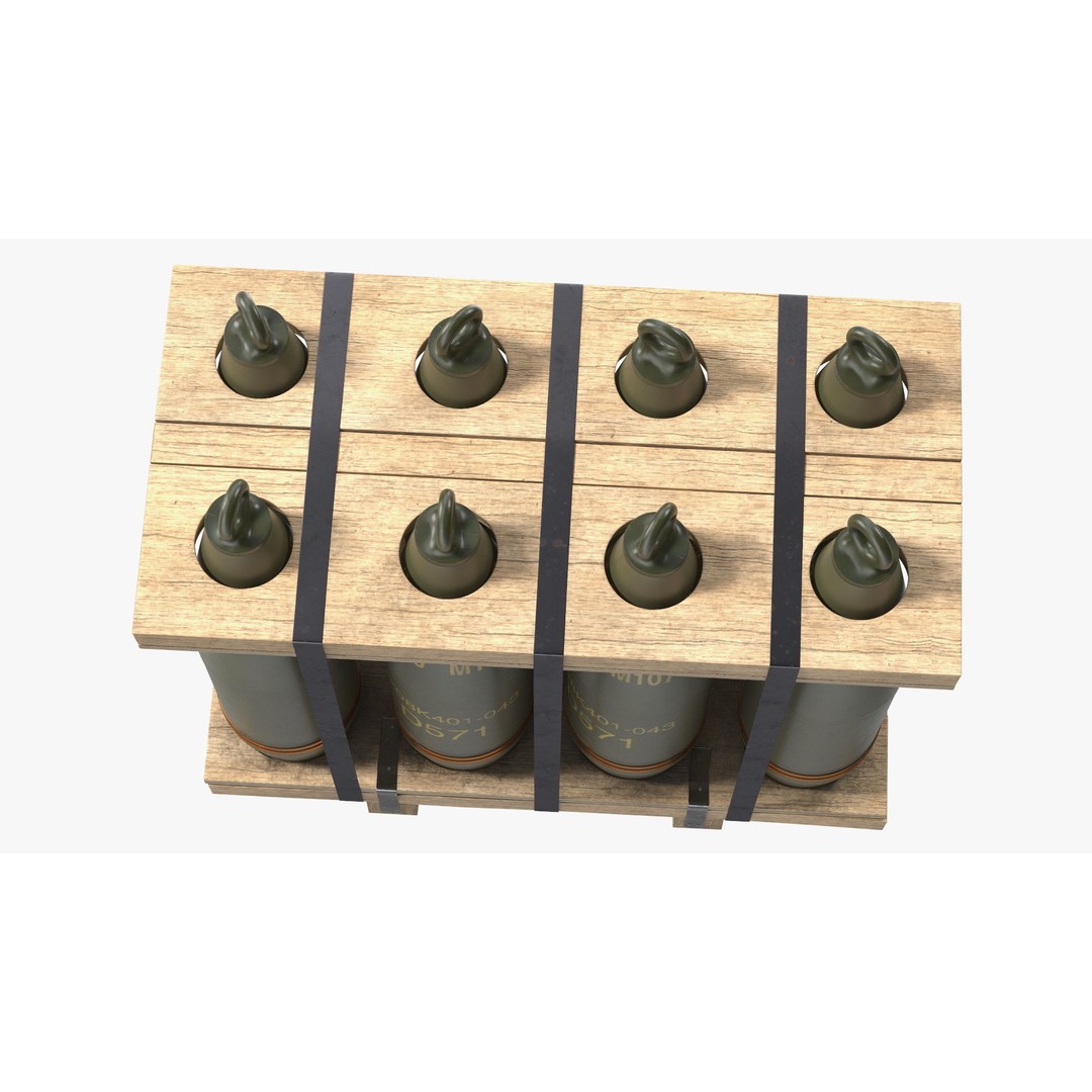 Military Artillery Shells 155mm 3D Model – PBR Textured, Game-Ready Formats - View 16