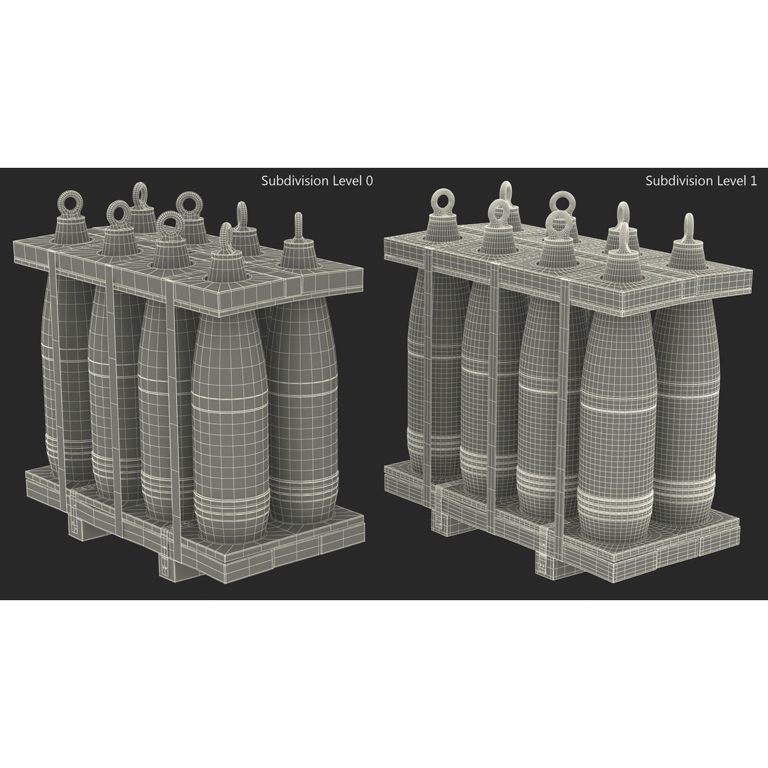 Military Artillery Shells 155mm 3D Model – PBR Textured, Game-Ready Formats - View 20