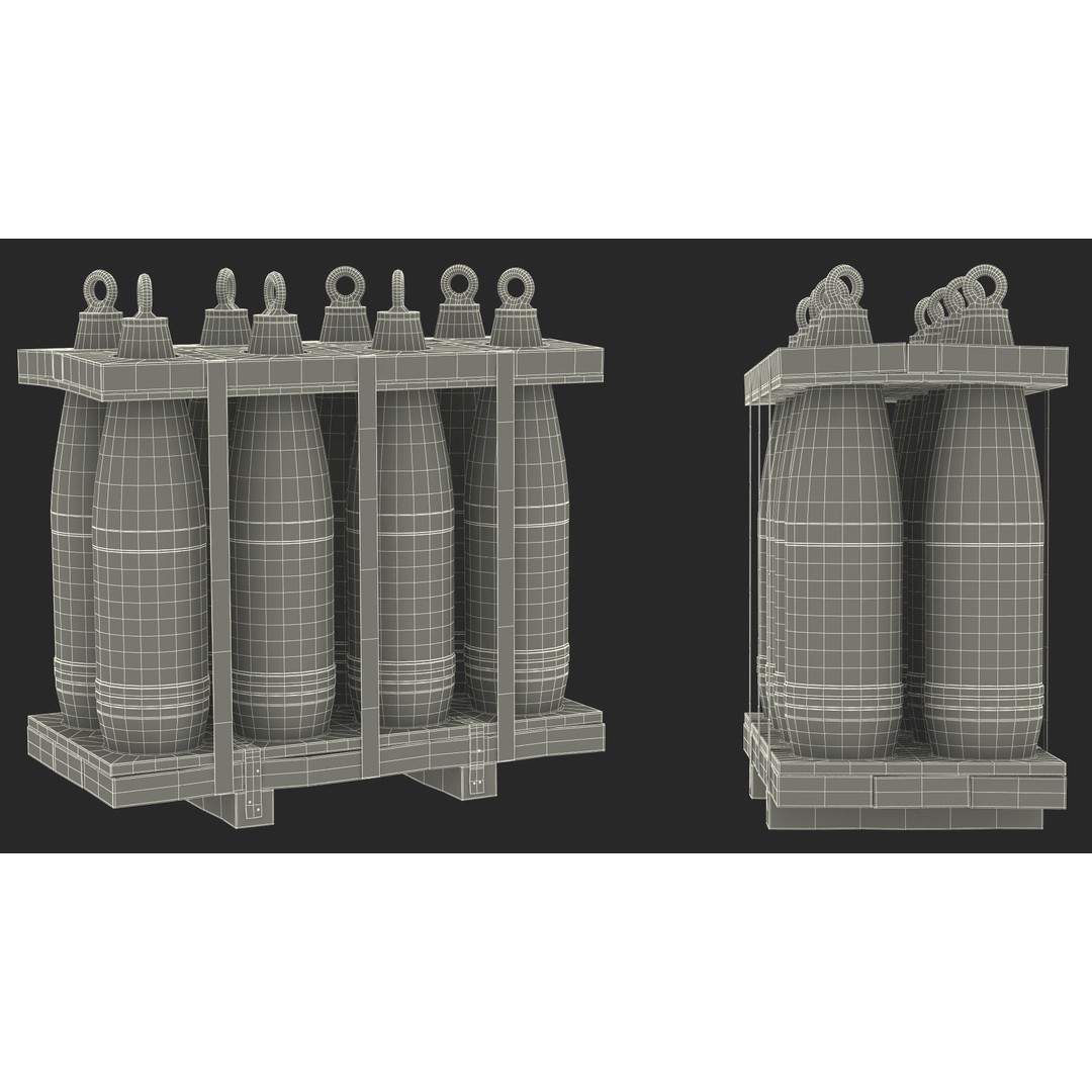 Military Artillery Shells 155mm 3D Model – PBR Textured, Game-Ready Formats - View 28