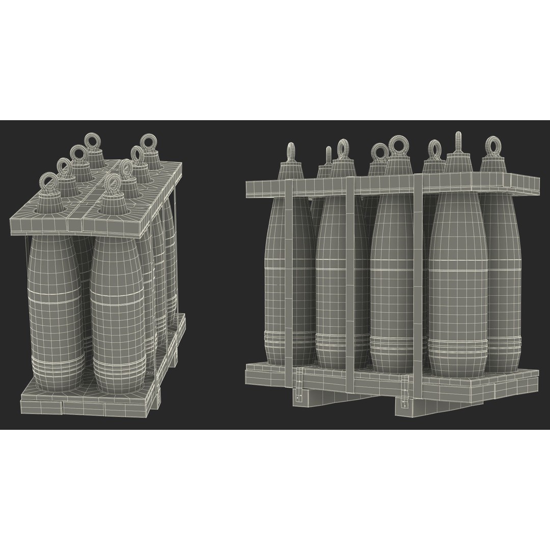 Military Artillery Shells 155mm 3D Model – PBR Textured, Game-Ready Formats - View 29