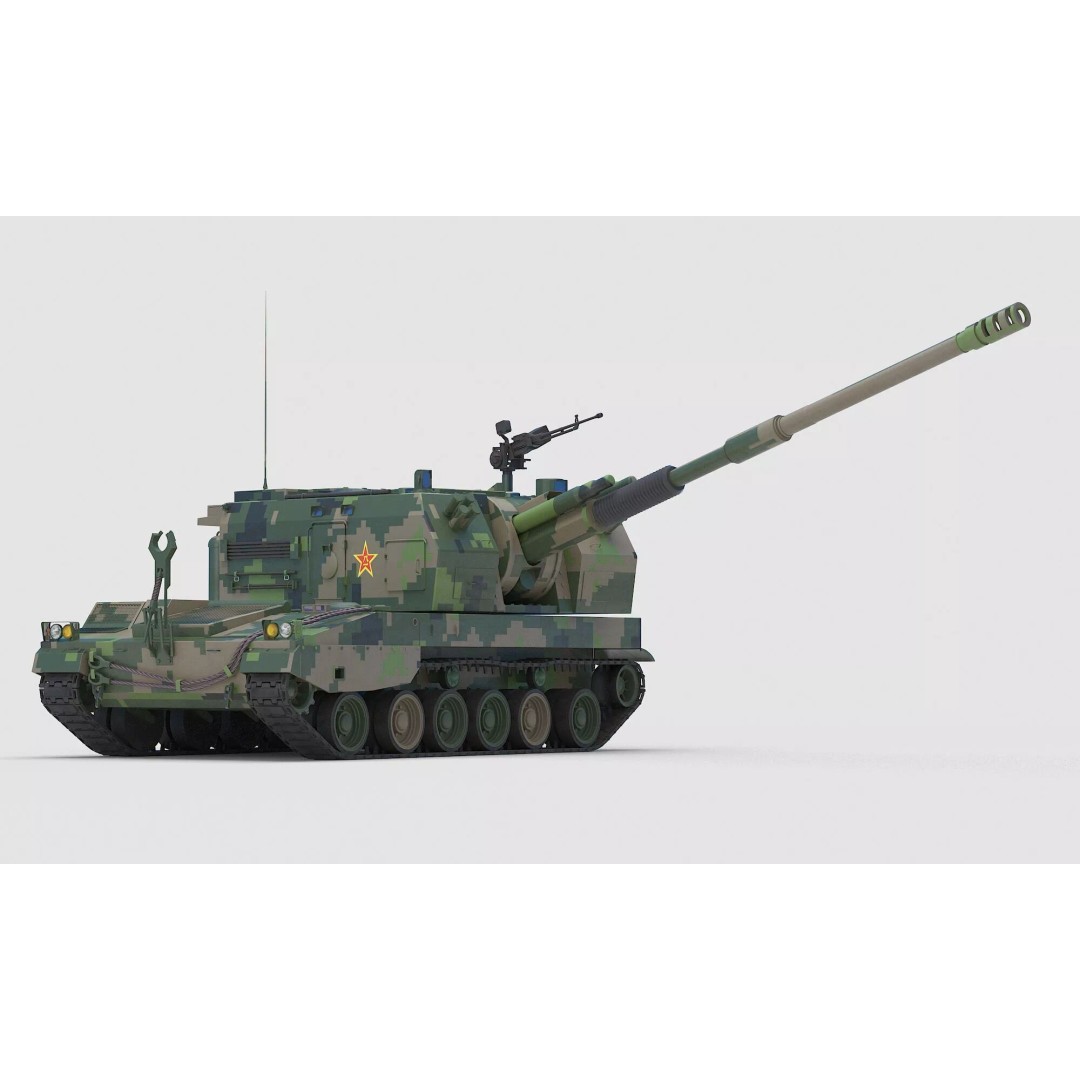 Chinese PLZ 05 Howitzer 3D Model – High Poly Military Vehicle, FBX - View 10
