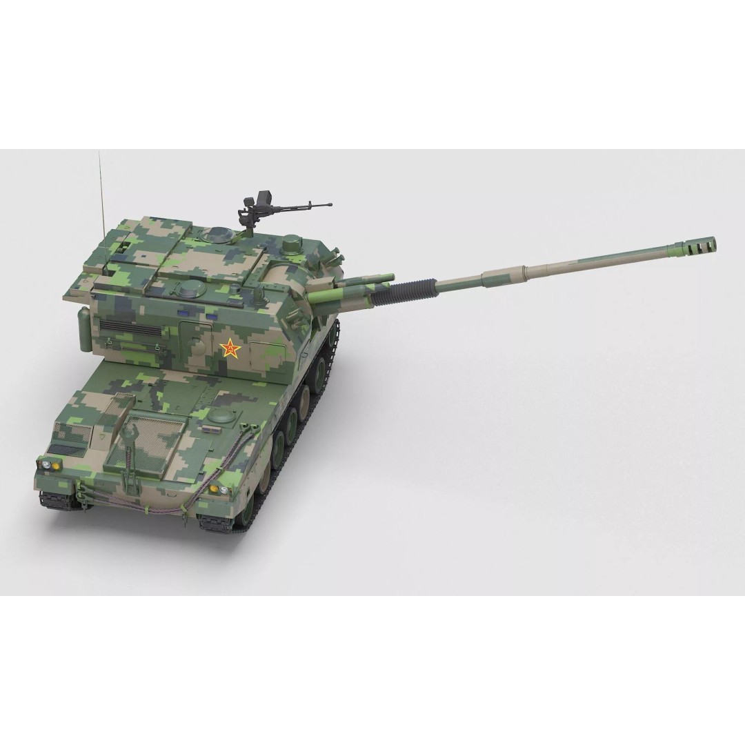 Chinese PLZ 05 Howitzer 3D Model – High Poly Military Vehicle, FBX - View 11