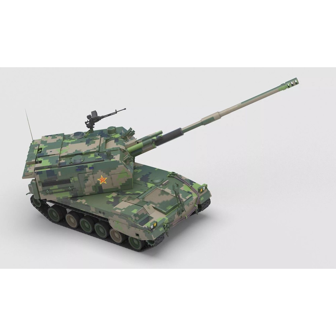 Chinese PLZ 05 Howitzer 3D Model – High Poly Military Vehicle, FBX - View 12