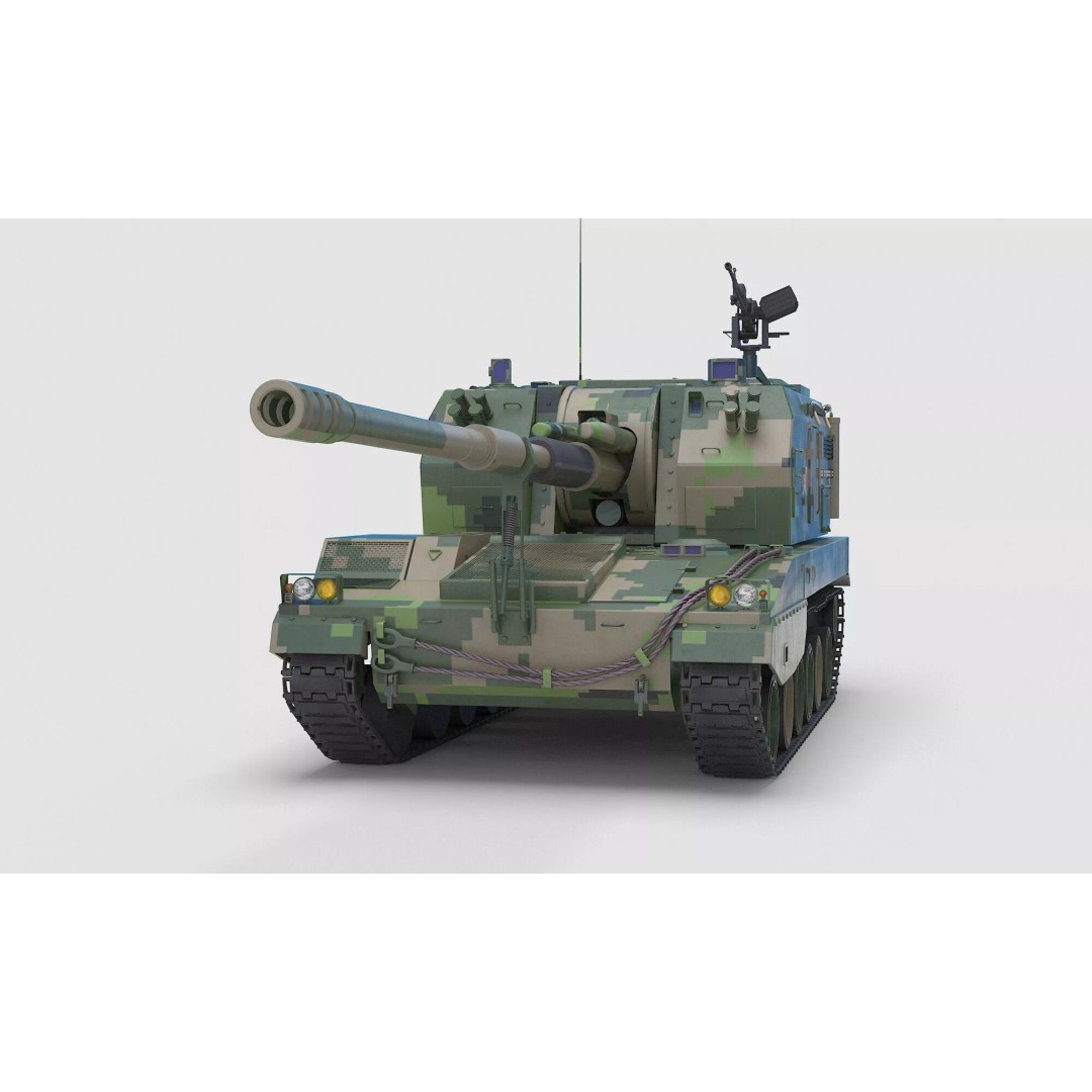 Chinese PLZ 05 Howitzer 3D Model – High Poly Military Vehicle, FBX - View 13